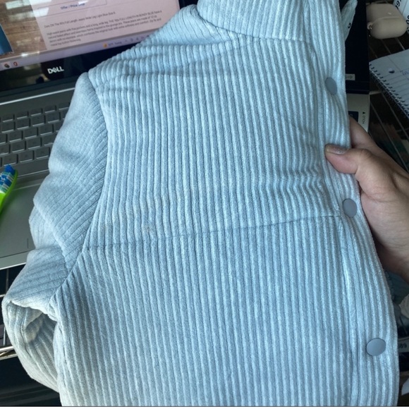 Madewell pale blue snap front puffer sweatshirt Size NC717 Medium - Picture 5 of 5